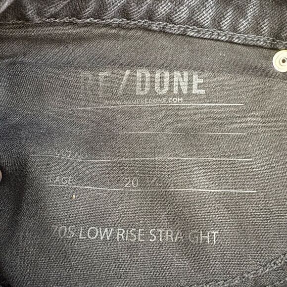 NWT Re/Done 70s Low Rise Straight Leg Jeans Washed Black - Picture 10 of 10
